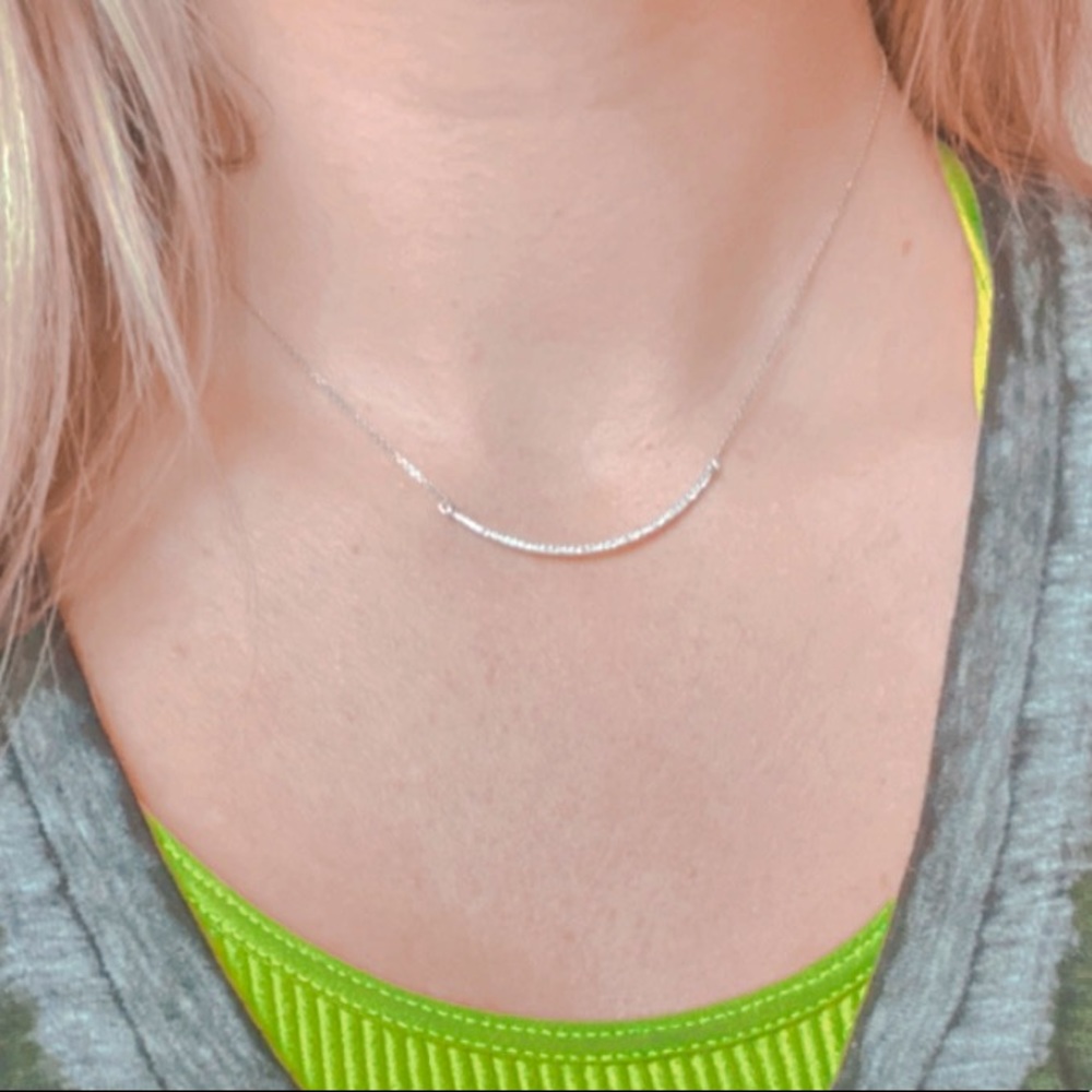 White Gold Diamond bar necklace